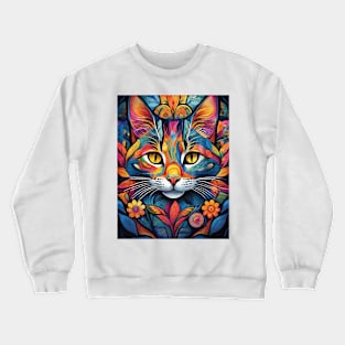 Copy of vibrant and colourful cat art design Crewneck Sweatshirt